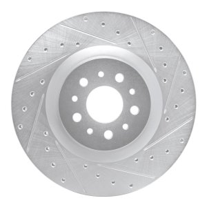 Ram Promaster City Brake Rotor (1) - Front Right - R1 Concepts - Drilled & Slotted - Silver - `15-`22